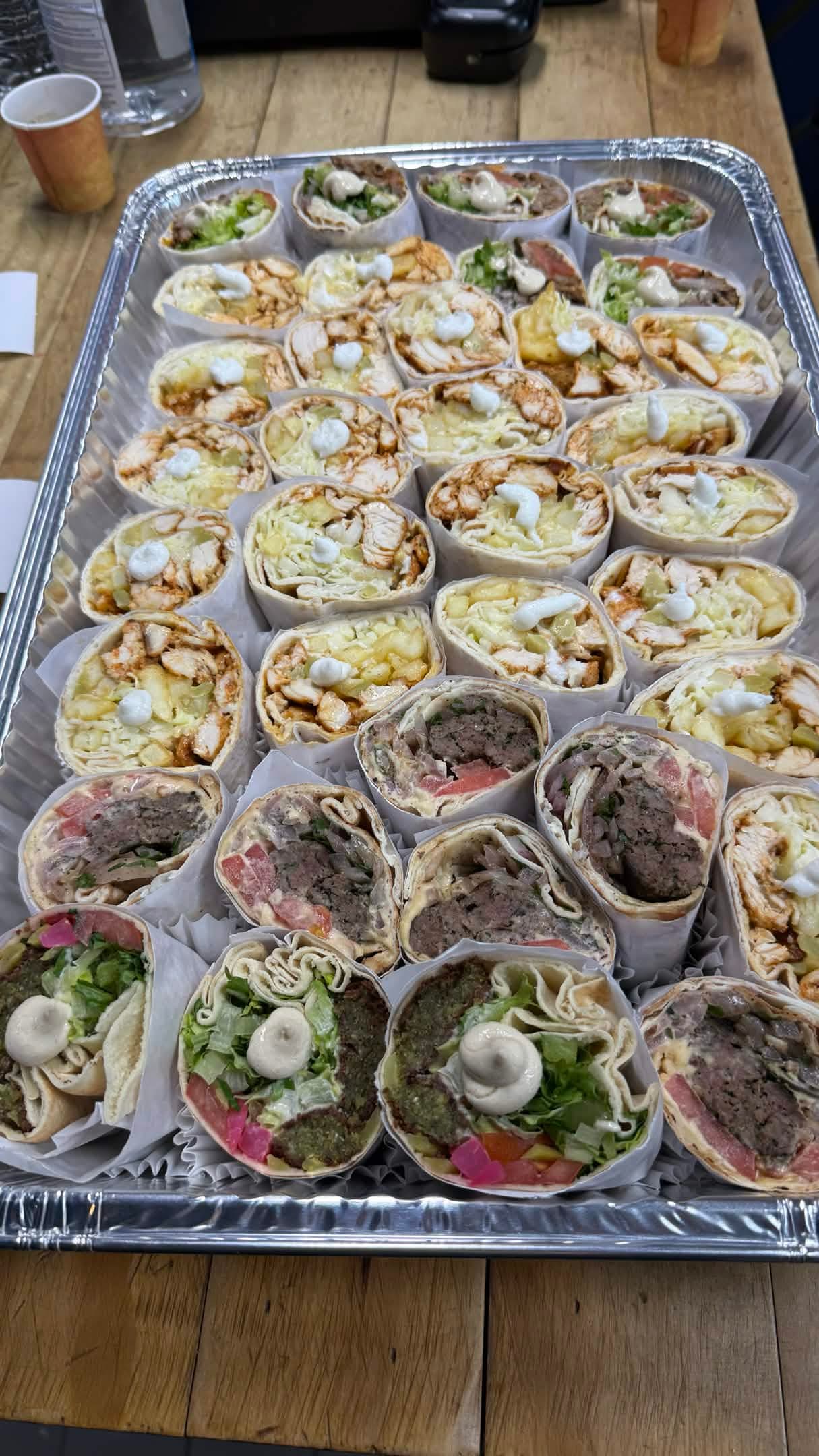 Chicken & beef shawarma wraps